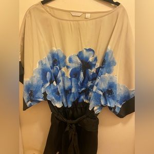 NY and co floral and black blouse size S